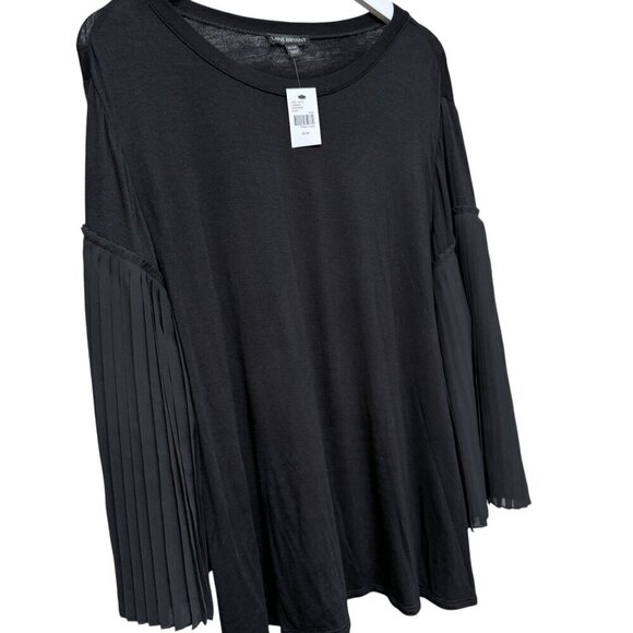 LANE BRYANT Womens Top Plus Size 22/24 Sheer Pleat Flowy Sleeves Tee NWT - Picture 3 of 9